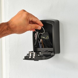 Iron Lock® XXL Wall Mount Key Lock Box for Keys 4 Digit Combination with Resettable Code with A B Switch Extra Large lockbox Indoor Outdoor Waterproof Big Key Lock Box House Spare Keys (XXL, Black)