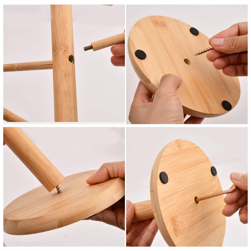 Chstarina Wooden Cup Stand, Bamboo Wooden Cup Holder, Pretzel Holder,