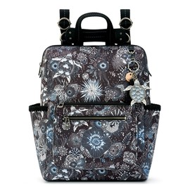 Sakroots womens Eco-twill, Laptop Compartmen Loyola Backpack in Eco Twill Convertible Purse with Adjustable Crossbody Strap Multifunctional Bag, Midnight Seascape, One Size US