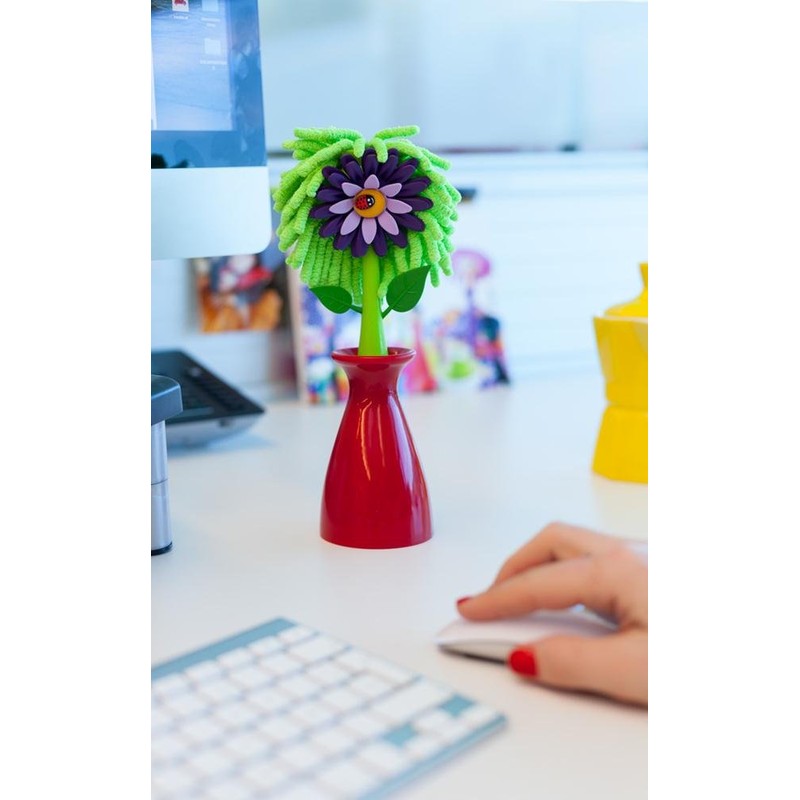 VIGAR Flower Shop Screen Microfibre Duster with Vase, Multi Colour,