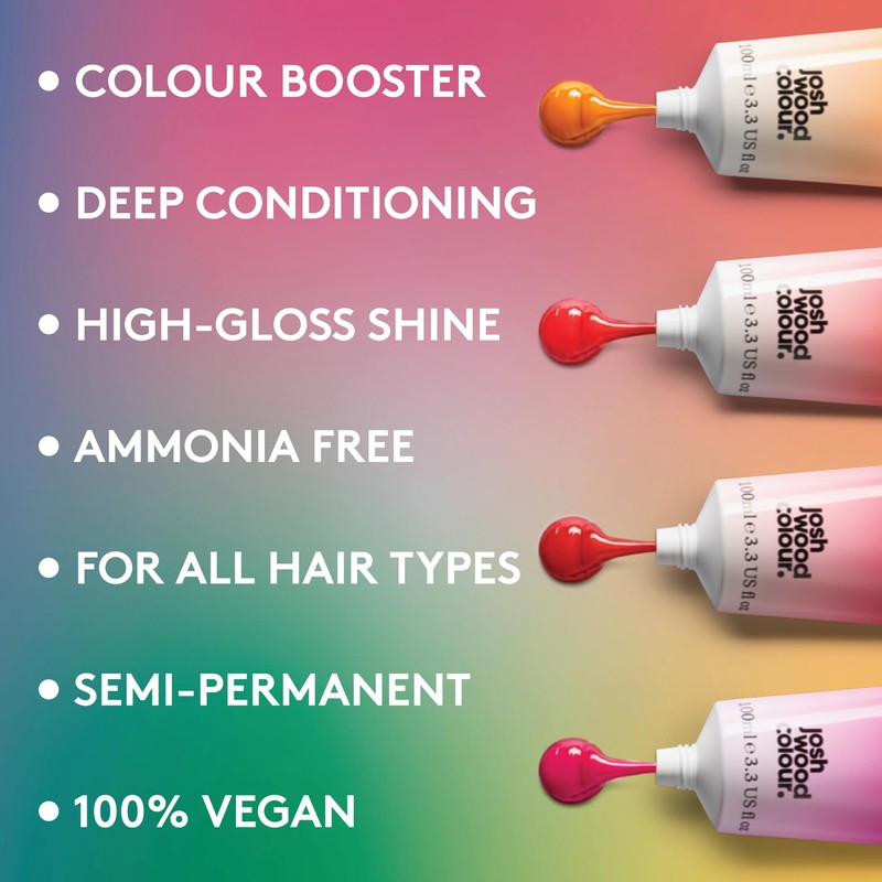 Josh Wood Hair Gloss (Pink) - Semi-permanent gloss refreshes and