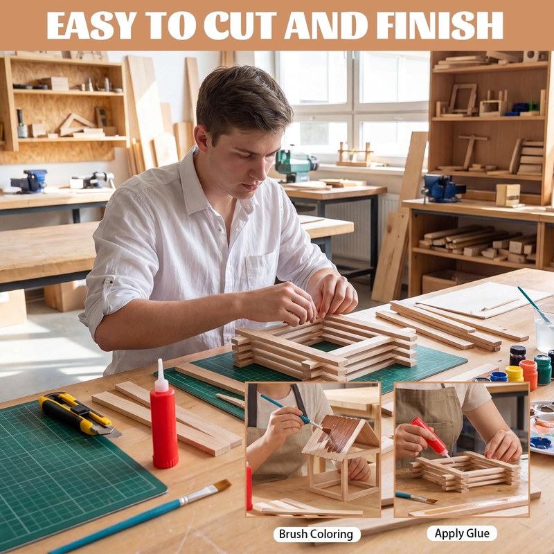 20 Pcs Wood Strips Slats1/4 x 1 x 12 in,