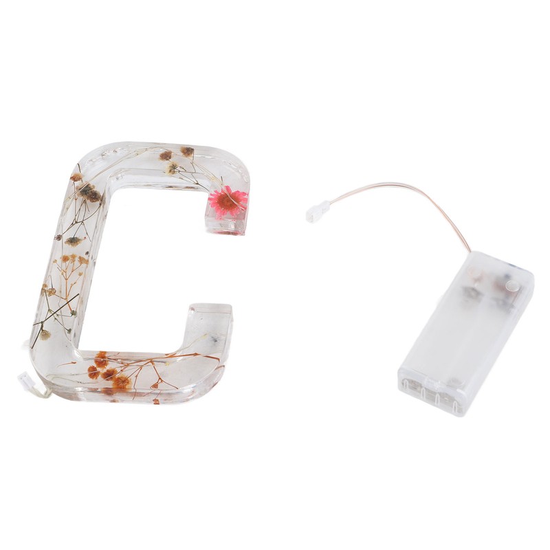 Floral Resin Letter Light Dry Flower and Alphabet Shape LED