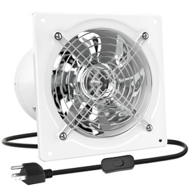 HG Power 8 Inch Exhaust Fan, Kitchen Exhaust Fan With Switch 576CFM Wall Mounted, Extractor Ventilation Fan For Attic, Greenhouse, Basement, Shed, White