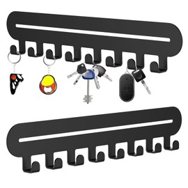 Diompirux Schlüsselbrett Metall mit 8 Haken, Hakenleiste Selbstklebend, Multifunktionales Schlüsselhalt, Wandmontierter Schlüsselhalter für den Flur, für Schlafzimmer Bad Küche Wohnzimmer