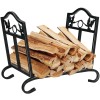 Foldable Firewood Log Rack Steel Wood Storage Holder for Fireplace