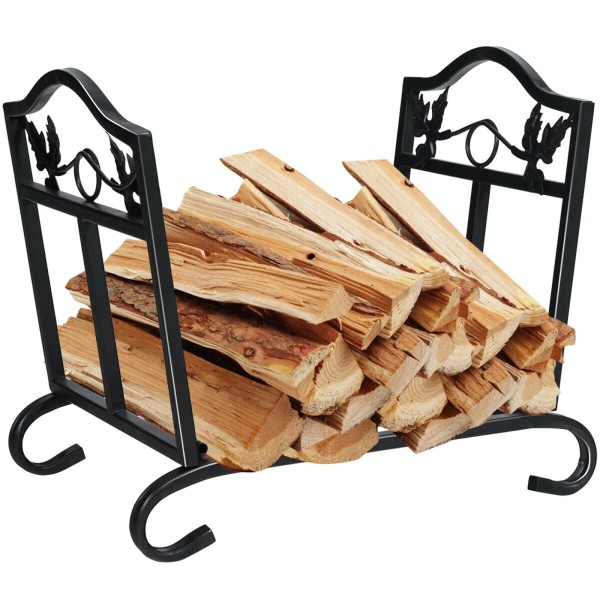 Foldable Firewood Log Rack Steel Wood Storage Holder for Fireplace