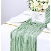 HEIPINIUYE 2 Pcs 13FT Sage Green Cheesecloth Table Runner 35