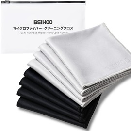 BEIHOO Eyeglass Cleaning Cloth Cross [Ultra-fine Fiber · Roll Lock Sewing · 8-piece Set] Cleaning Cloth Effectively Removes Fingerprints, Sebum, and Dust Microfiber Cloth Flexible, Scratch-free