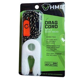 HME Big Dipper Scent Wicks with Drag Cord | Easy-to-Use Highly-Effective Combo of 3 Scent Wicks, 48" Cord with Adjustable Loop & Reflective Attachment, and Resealable Storage Bag