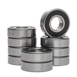 CNXBB 10 PCS 6204-2RS Double Rubber Sealed Deep Groove Ball Bearings 20x47x14mm, Deep Groove Ball Bearing ABCE-3 Pre-Lubricated, Chromium Bearing Steel (6204-2RS, 10)