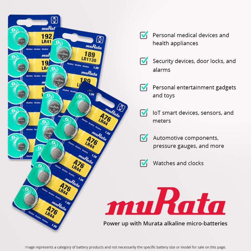 Murata LR41 Battery AG3 392A 1.55V Alkaline Button Cell (10