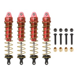 4Pcs Aluminum Alloy Shock Absorber 115mm Metal Suspension Shock Absorber for 1/10 RC Crawler Car Red