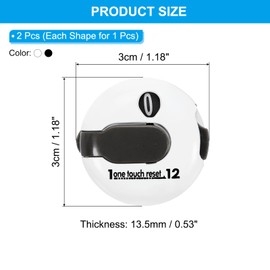 PATIKIL Golf Score Counters Set of 2 Mini Golf Shot Stroke Attachment Counters Clicker Clip for Golfer Glove Hat Black White