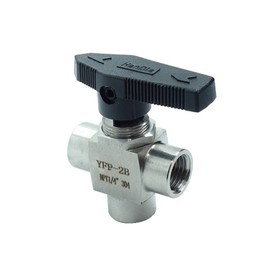 HongBoW Hardware Stainless 304 Instrument 3 Way Ball Valve 1/4 inch NPT Female L Port Panel Mounted 1000 Psi SS304 1/4 NPT