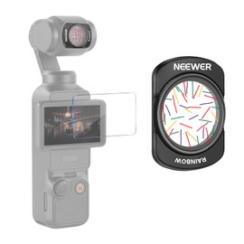 NEEWER Rainbow Star Lens Filter Compatible Osmo Pocket 3 & Creator Combo Accessories Magnetic Multicoated HD Optical Glass Starlight Gimbal Camera Effect Filter with Screen Protector FL-C36