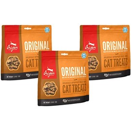 ORIJEN 3 Pack of Original Cat Treats, 1.25 Ounces Each, Freeze-Dried, Grain-Free, Made in The USA