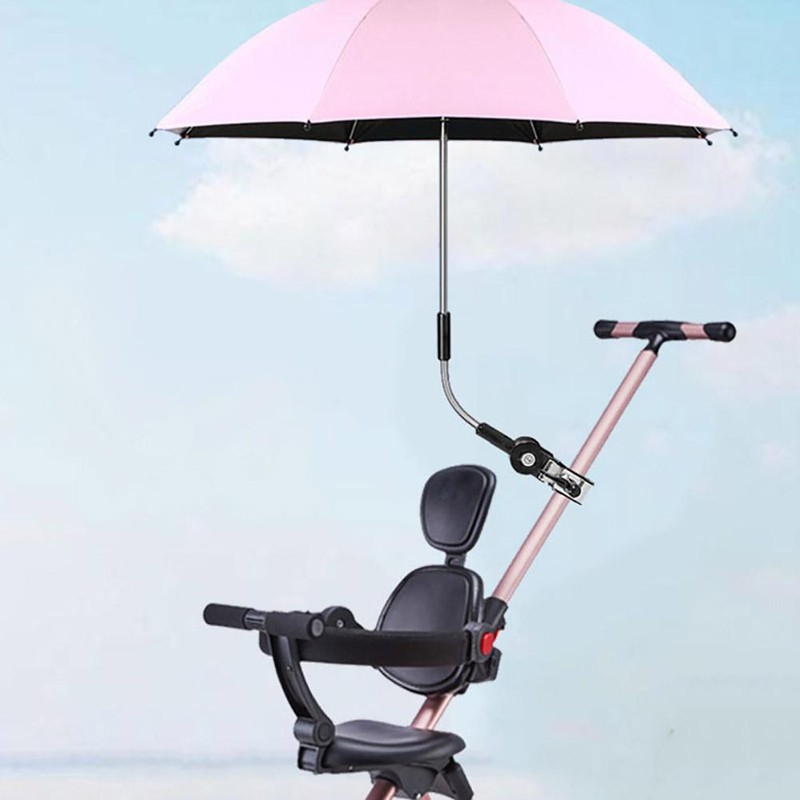 Pram Parasol with Clamp Umbrella with Adjustable Clip on UV