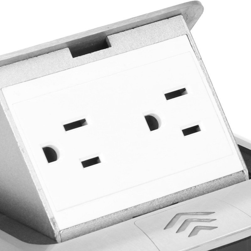 Concealed Recessed Socket Aluminum Alloy PC Desktop Outlet for Residences
