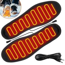 Heated Insoles, Heated Soles, USB Foot Warmers, Thermal Soles for Men and Women, Washable Cashmere Heating Pads for Hiking, Fishing, Working Outdoors