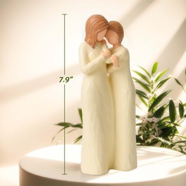 NANAOUS Mother and Daughter Figurines Gifts, Mom Birthday Gifts from Daughter, Resin Hand-Painted Statue, Mother's Day