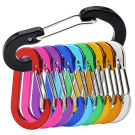 Nanaborn Mini mosquetón de aluminio ligero en forma de D (10 piezas) para llavero, escalada, pesca, senderismo al aire última intervensión (10 unidades)