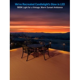 LEONLITE 5CCT Low Voltage Fence Lights, 3.11inch 3W LED Deck Lights, 12-24V AC/DC Landscape Step Railing Light, CRI90, 1800K/2700K/3000K/4000K/5000K, IP65, UL Listed Cord, Black, Aluminum, Pack of 4