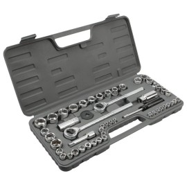 Unbranded 52-Piece SAE Metric Socket Set 1/4 3/8 1/2 Drive W/ Ratchets Storage Case New