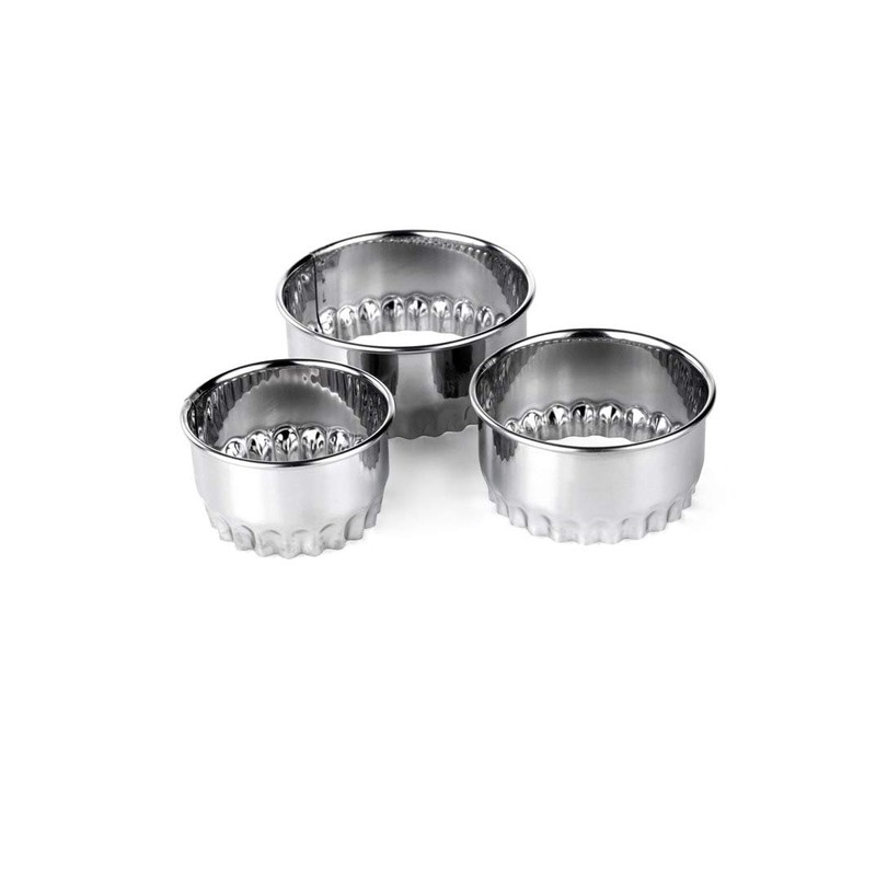 Tala Stainless Steel Crinkled Cutters, Set of 3 Cutters in