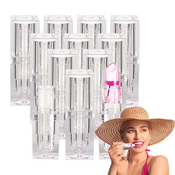RobLuX Pack of 12 Empty Lipstick Sleeves Transparent Lip Balm