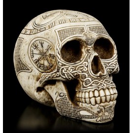 Figuren Shop GmbH Gothic Skull Germanic Fantasy Skull Head Sculpture Height 15 cm
