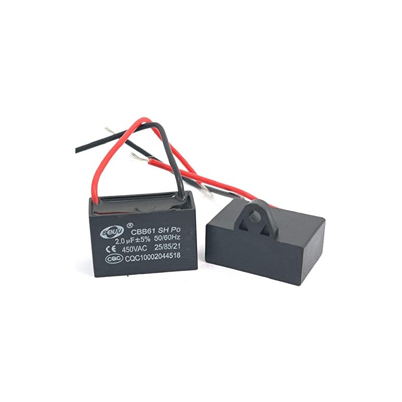 Fasizi 2 x CBB61 2uF 450V AC 50/60Hz Fan Motor