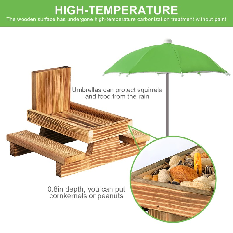 Gnodary Squirrel Feeder with Umbrella, Squirrel Feeders for Outside, Squirrel
