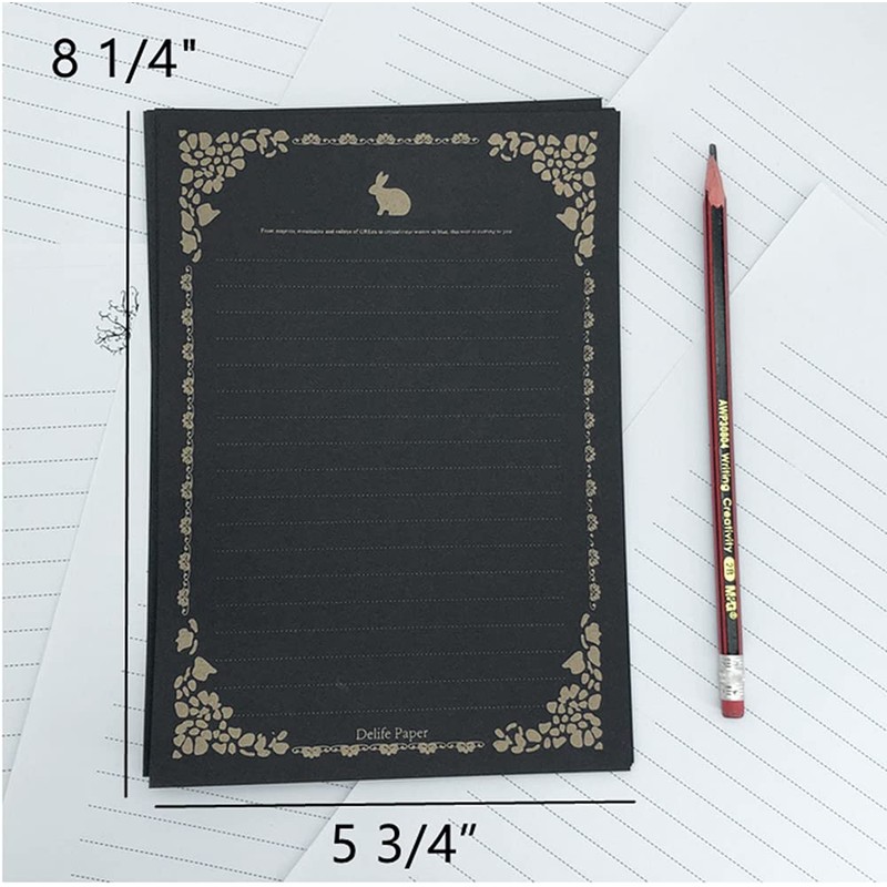 Writing Paper 80 Sheets Gold Lace Vintage Paper with Lines
