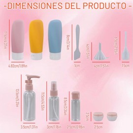 Nivofu 11 Piezas Juego de Botellas de Viaje, Set de 11 Travel Essentials, Envases para Viaje a Prueba de Fugas para Avion, Loción, Champú, Acondicionador, Lavado Corporal