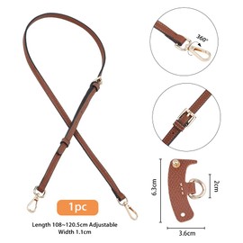 SUPERFINDINGS Leather Purse Straps Reddish Brown Crossbody Replacement Straps 108~120cm Adjustable Shoulder Strap with No Punch Bag D Ring Extra Strap Accessories for Crossbody Handbag Clutch Bag