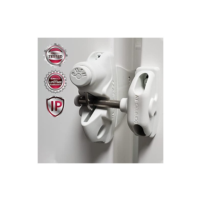 Safetech Hardware Two Sided Gate Latch for 5-inch Post, Wrap