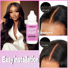 Quick-Drying Lace Wig Glue Strong Adhesion Natural no Trace Waterproof Sweatproof 72 Hours Strong Hold for Women Curly Hair Sensitive Scalp Wig Accessories Lace Glue