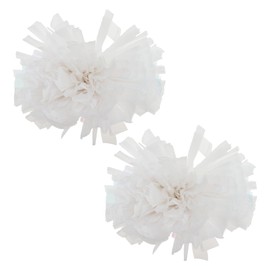CAPASTEC 2pcs Cheerleading Pom Poms with Rings Cheerleader Pom Poms 30cm Cheer Pom for Sports Team Spirit Cheering Colorful White