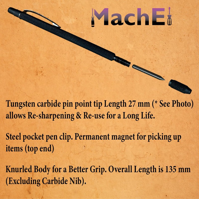 MachEl Scribing Pen Tool Tungsten Carbide Point Tip Scriber Craft