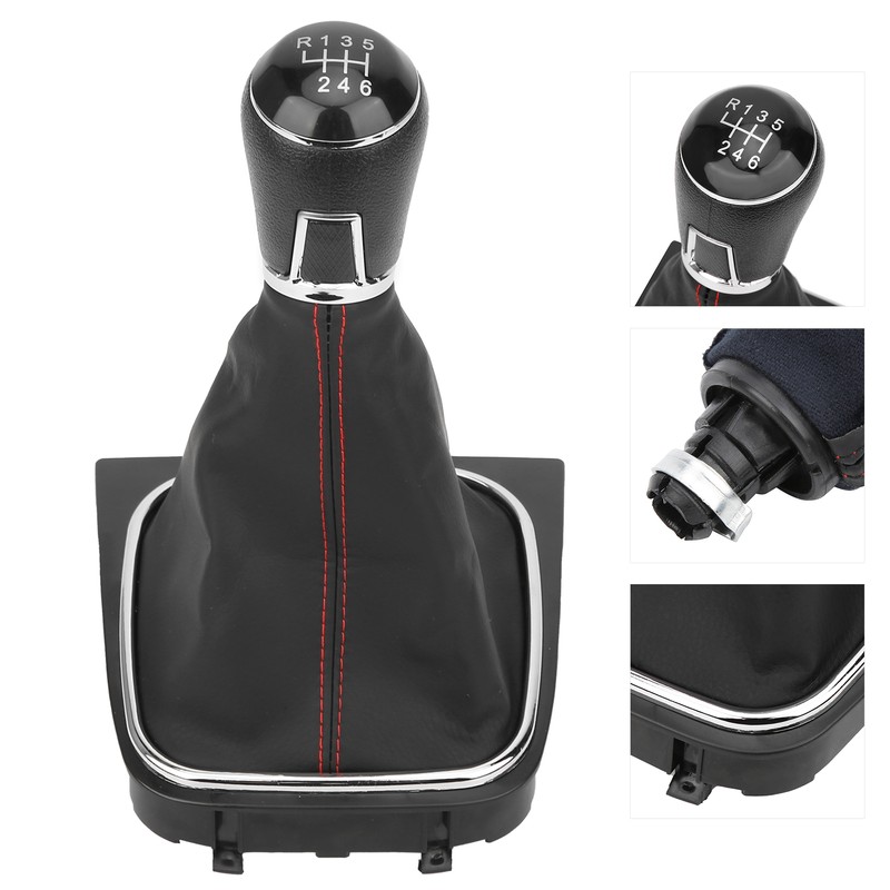 PU Leather Gear Shift Knob with Dustproof Cover Boot 6