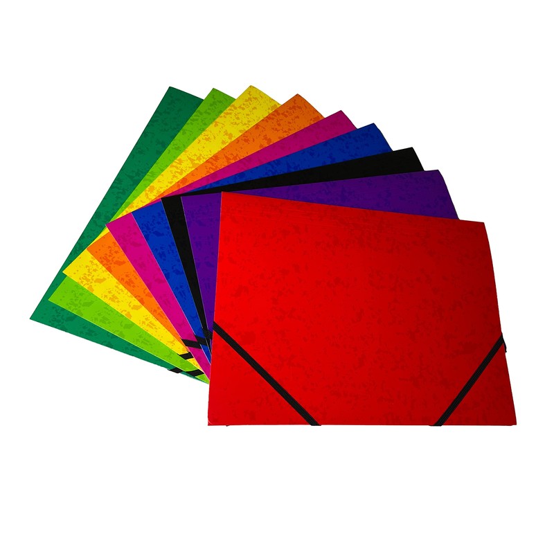 Pack of 12 A4 Blue Card 3 Flap Folders with