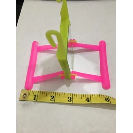 2 Bird Cage Hanging Mirrored Small Swing Perch Toys Parakeet Budgie Canary Standing Toy Glass Mirror, Plastic Perch