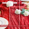 Asee'm Fall Table Runner Cheesecloth 10FT Red Boho Gauze Fabric