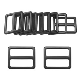 M METERXITY 10-Pack Tri Glide Metal Buckles, 1-1/2 Inch Zinc Alloy Slider Belt Strap Adjuster for Strap Keeper/Bag Straps/Dog Collars, Webbing Strap Buckles [Black]