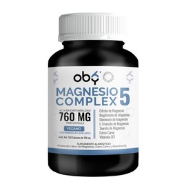 Oby Magnesio Complex  5 MAGNESIOS Citrato de Magnesio, BisGlicinato de Magnesio, Treonato de Magnesio, Gluconato y Taurato  Alta Absorcin - Con...    
