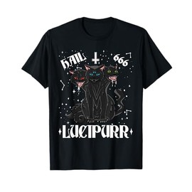 Lucipurr Hail Satan Occult Satanic Cat Cerberus Pentagram T-Shirt for Men Women