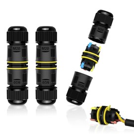 Junction Box Outdoor Waterproof Electrical Cable Connector,NineLeaf 3PK 3-PIN M20 Extension Electrical Cable Protector for Cable Diameter Ø5-12mm,for Outdoor Road Landscape Lights,External Cord Boxes