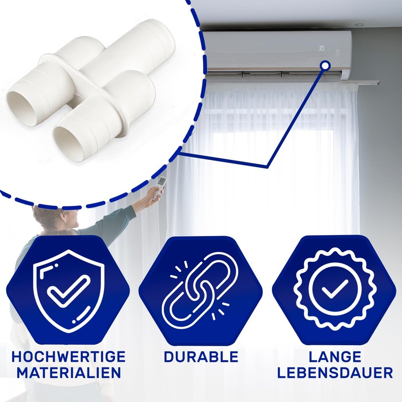 Connection of the condensate line of air conditioning with 3