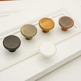 TopHomer Drawer Knobs, 1pcs Round Door Handles Vintage Flower Round Mushroom Shape Zinc Alloy Brushed Pull Handle for Dresser Drawer Wardrobe, Coffee Patina